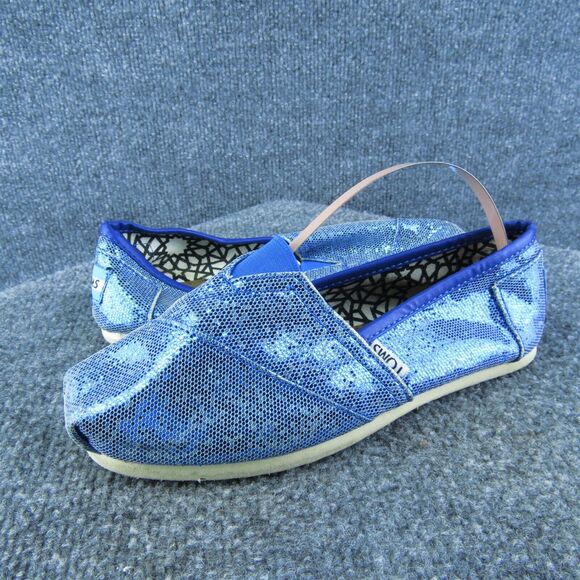 TOMS Women's‎ Sparkle Flat Blue Synthetic Size 6M Used 2025 - Picture 1 of 5